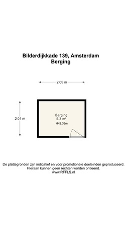 Plattegrond - Bilderdijkkade 139, 1053 VM Amsterdam - 2D Berging.jpg